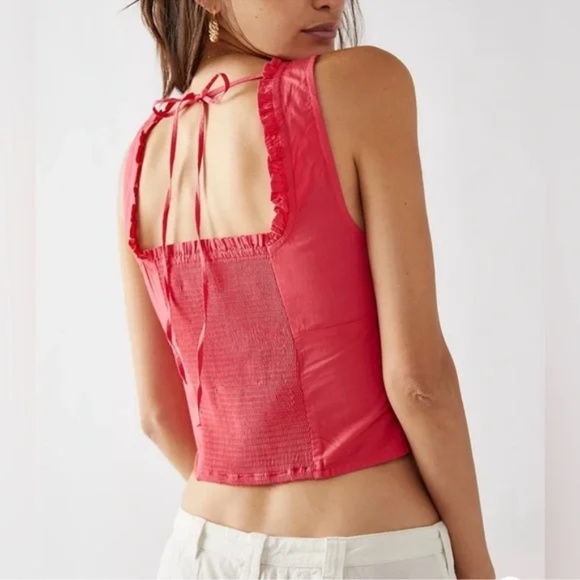 Free People Amelia Corset Top 100% Cotton Size Medium - Picture 3 of 7